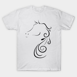 Elegant Horse Swirls T-Shirt